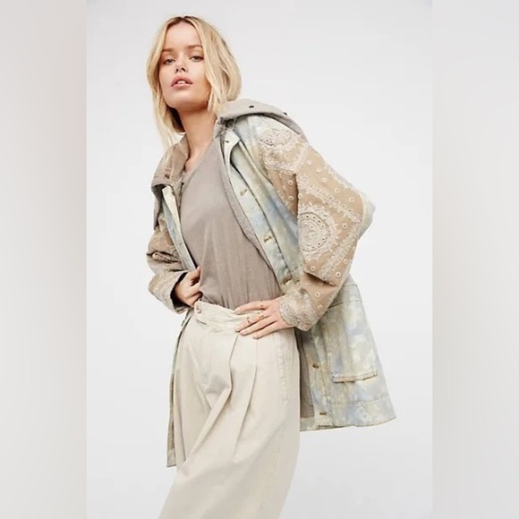 Free People Layered Tie-Dye Parka size Small - Picture 1 of 16